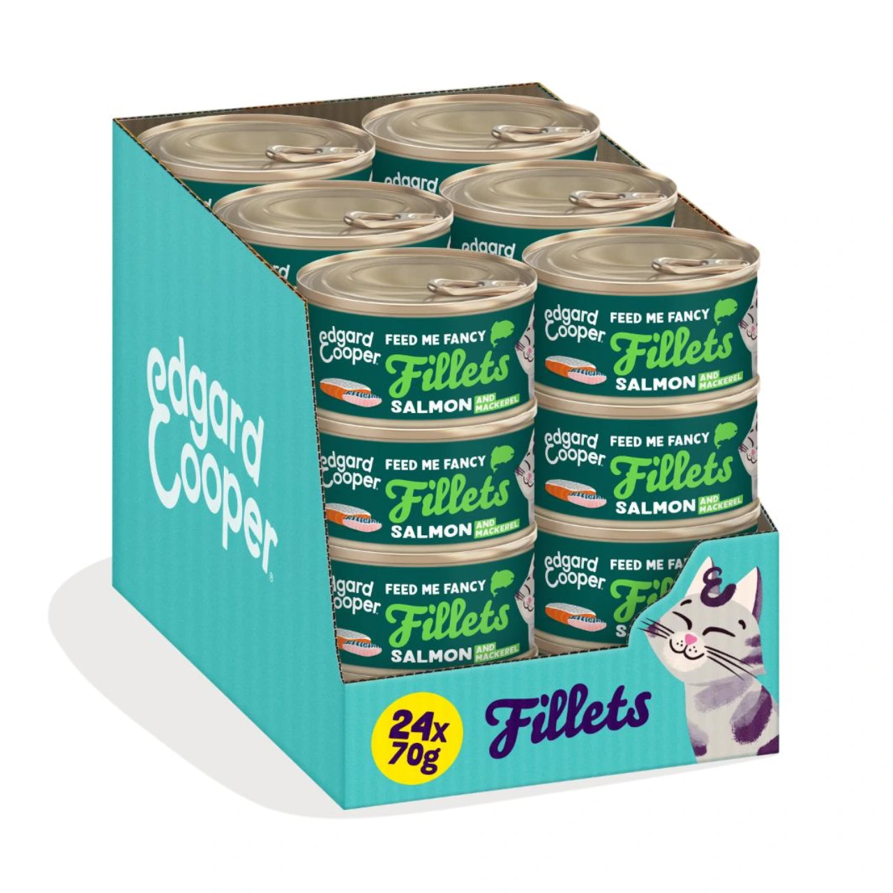 Edgard & Cooper kattefilet laks og makrel i bouillon 70 g